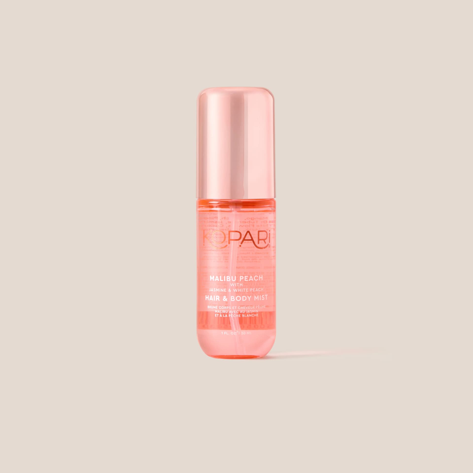 Mini Juicy Peach Hair & Body Mist by Kopari Beauty