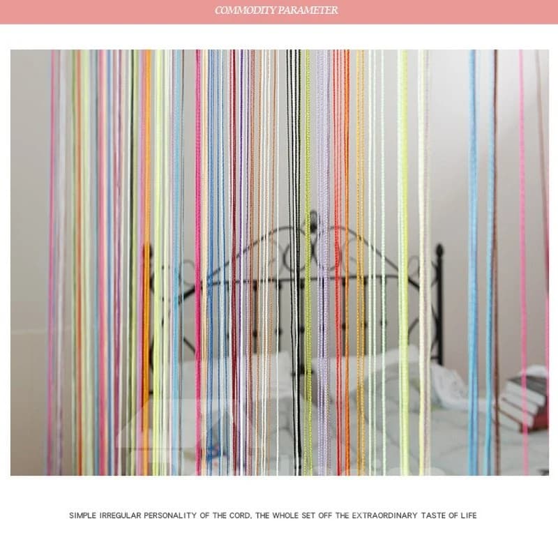 3*3M Colored Tassel Bedding Room and Porch Decorative String Sheer Curtain by BeddingInn