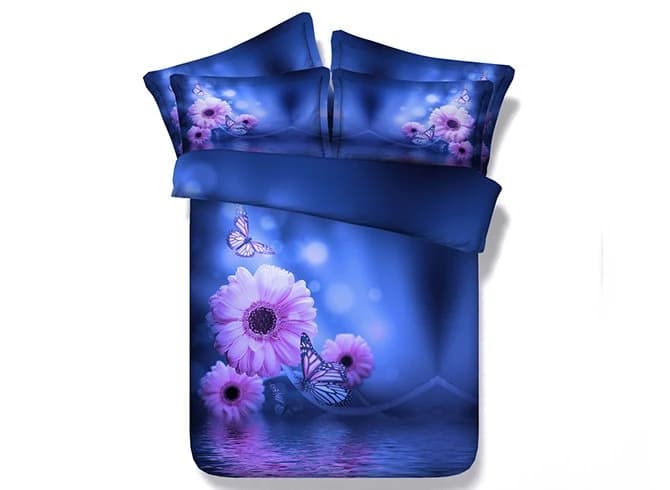 3D Butterflies and Daisy Printed 5-Piece Comforter Sets by BeddingInn
