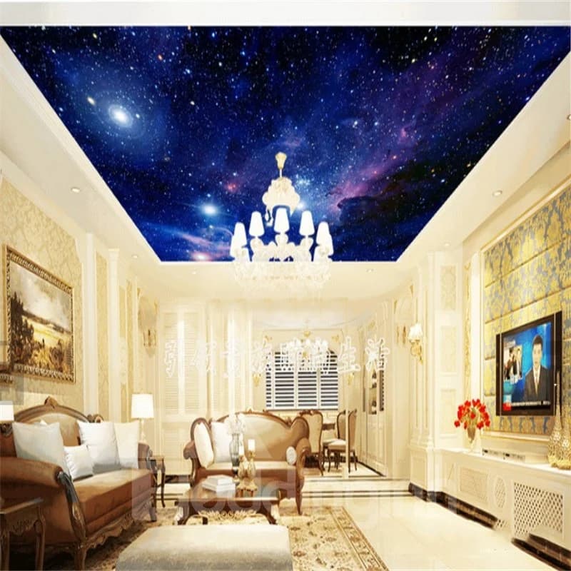 3D Galaxy Pattern Waterproof Durable and Eco-friendly Ceiling Murals by BeddingInn