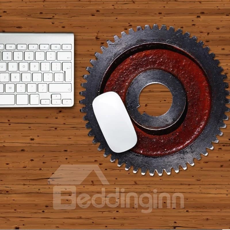 3D Gear Black Red Pattern Removable Mouse Pad Desk Stickers by BeddingInn