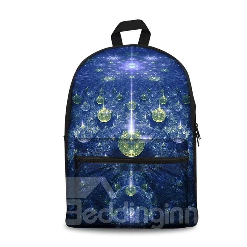 3D Modern Style Abstract Blue Pattern School Backpack for Boys Girls Fashion Durable Book Bag by BeddingInn