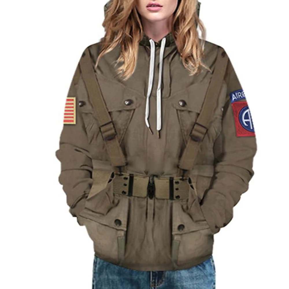 3D Printed Army Green Men's Hoodie Casual Couple Outfit Unisex Pullover Hoodies Fashion Long Sleeve Loose Sweatshirt Sportswear by BeddingInn