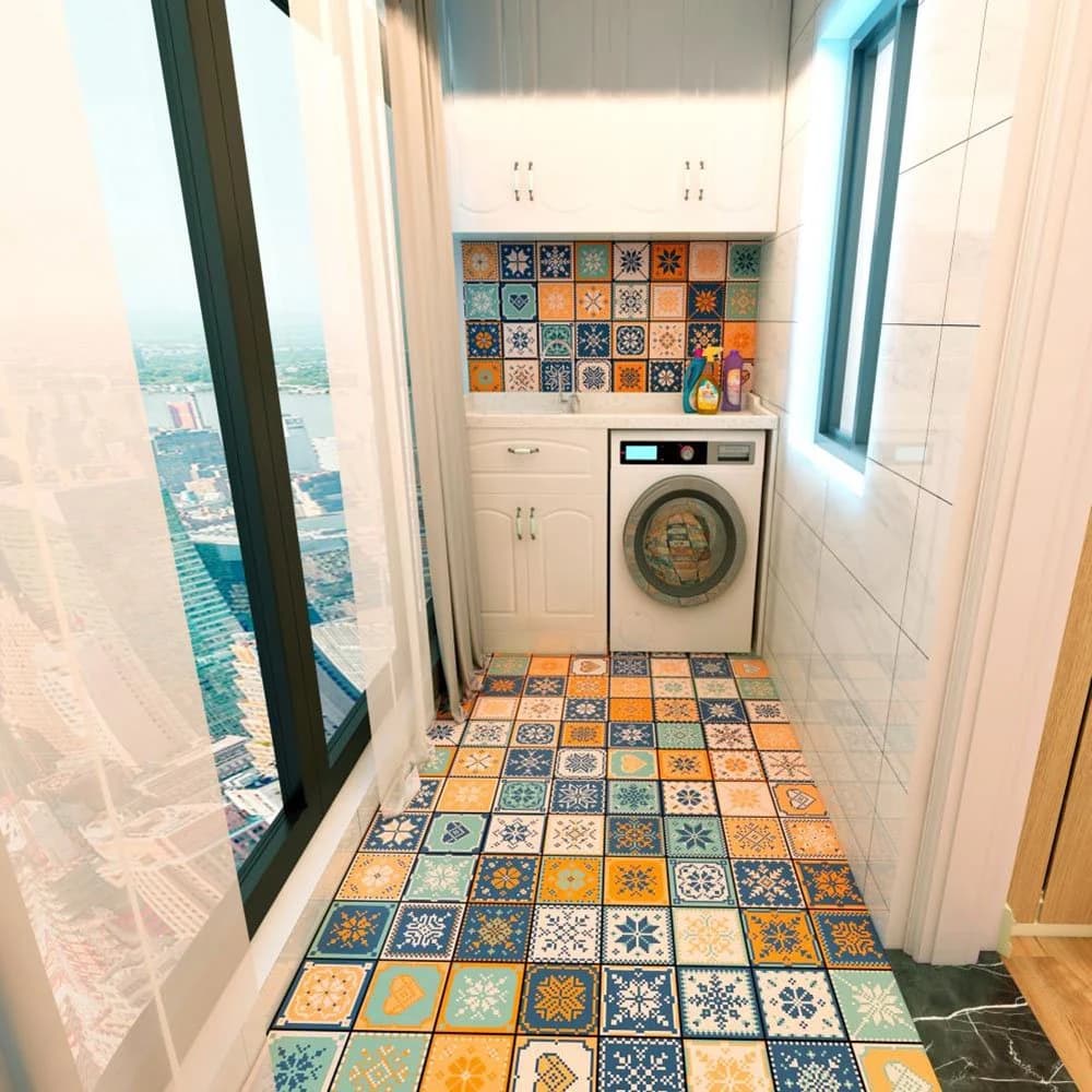 40Pcs Non-Slip Floor Sticker for Home Decor Peel and Stick Self-Adhesive Wall Sticker for Living Room Kitchen Bathroom 5.9x5.9 inch by BeddingInn