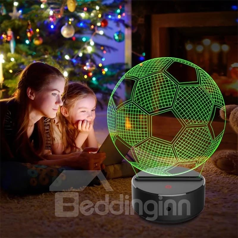 7 Colors Remote Control Football 3D Light LED Table Lamp Night Light/Lamp by BeddingInn