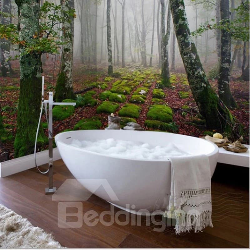 Awesome Vivid Forest Scenery Pattern Waterproof Splicing 3D Bathroom Wall Murals by BeddingInn