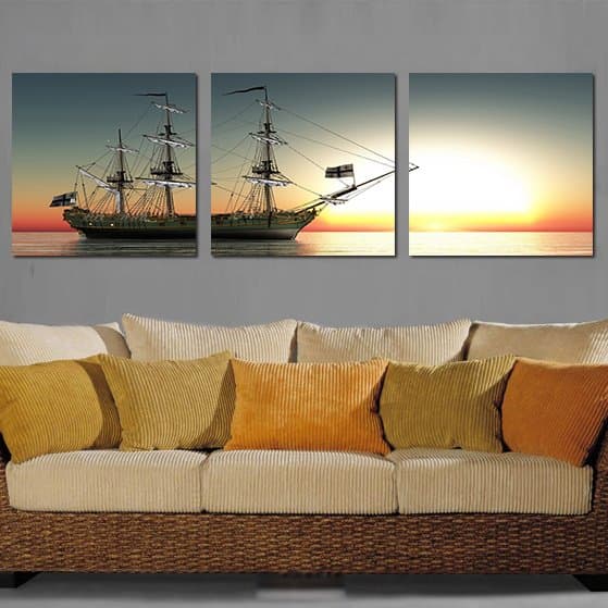 Beautiful Glamourous 3-Pieces of Crystal Film Art Wall Print by BeddingInn