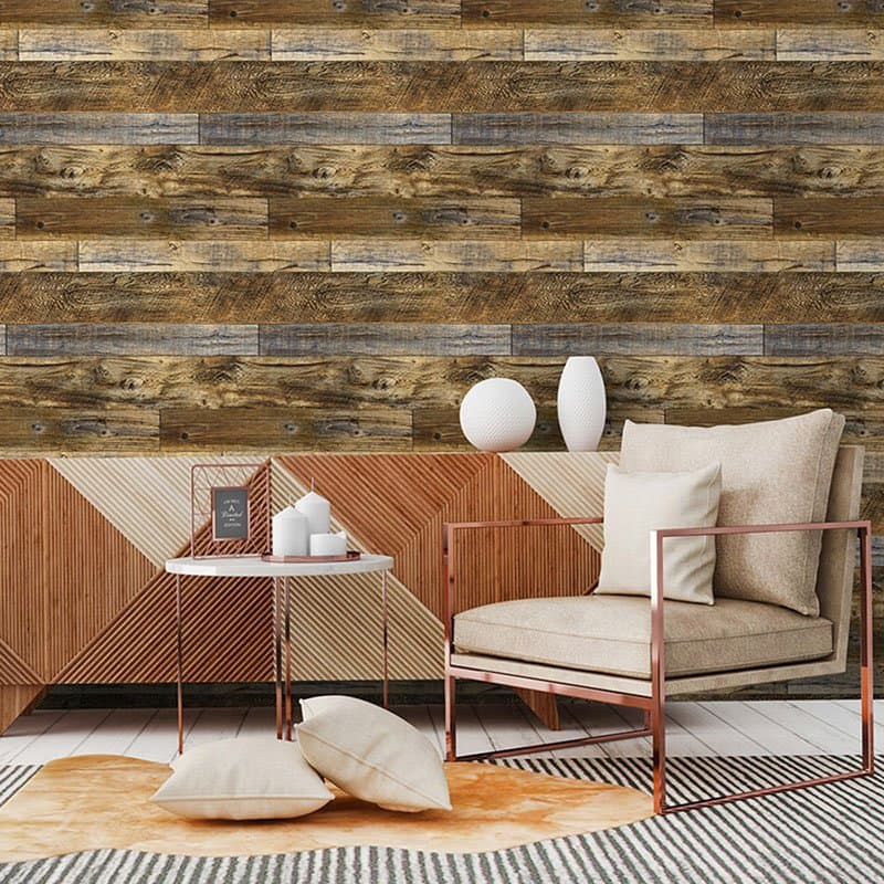 Brown Wood Grain Wall Stickers Wood Effect Self Adhesive Sticky Back Film 19.6ft X 1.4ft by BeddingInn