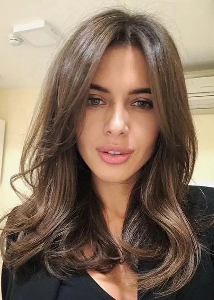 Capless Wavy Synthetic Hair Women 120% 24 Inches Wigs Heat Resistant Natural Looking Daily Party Wigs Cosplay Wigs with Natural Bangs with Free Wig… by BeddingInn