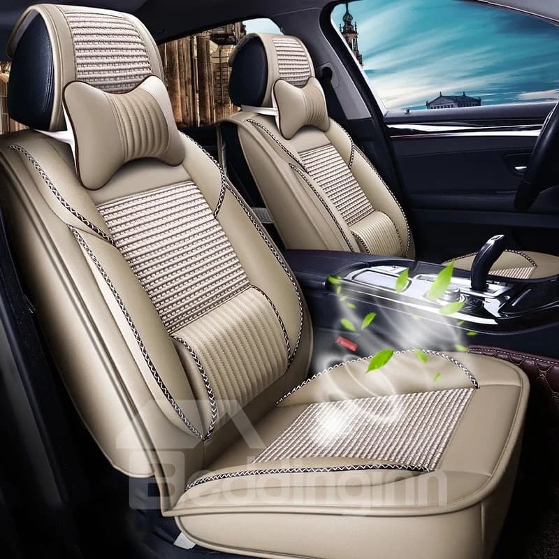 Car Seat Covers Full Set Front and Rear Split Bench Seat Protectors Universal Fit Interior Accessories for Auto Truck Van SUV by BeddingInn
