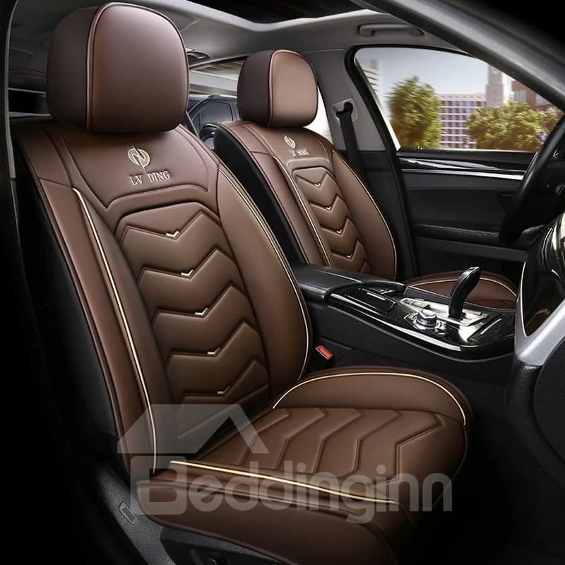 Car Seat Covers Full Set with Waterproof Leather Automotive Vehicle Cushion Cover for Cars SUV Pick-up Truck by BeddingInn