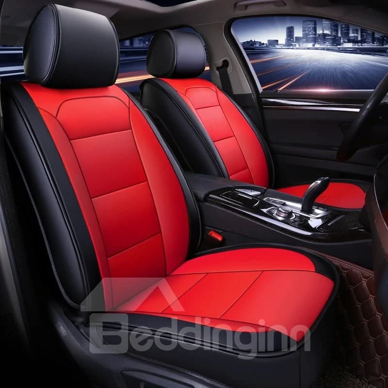 Car Seat Covers Universal Fit Full Set Car Seat Protectors Car Seat Accessories Faux Leatherette Automotive Vehicle Cushion Cover for Cars SUV Pick-up Truck Universal Fit Set by BeddingInn