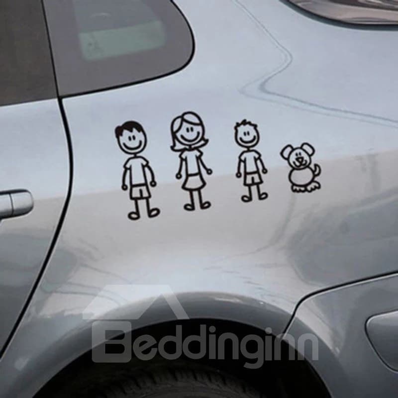 Cartoon Style Member Of Family PET Car Stickers by BeddingInn