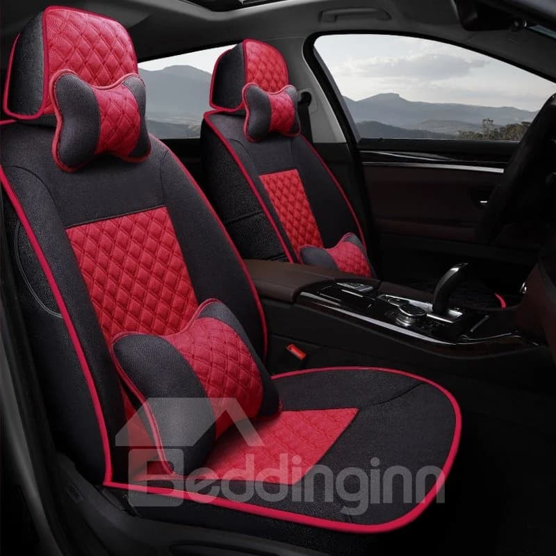 Casual Style Diamond Patterns Soft And Comfy Custom Fit Car Seat Covers by BeddingInn