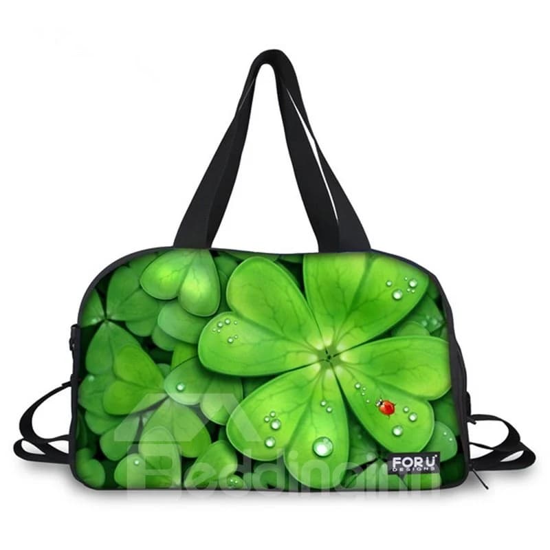 Charming Four Leaf Clover Pattern 3D Painted Travel Bag by BeddingInn