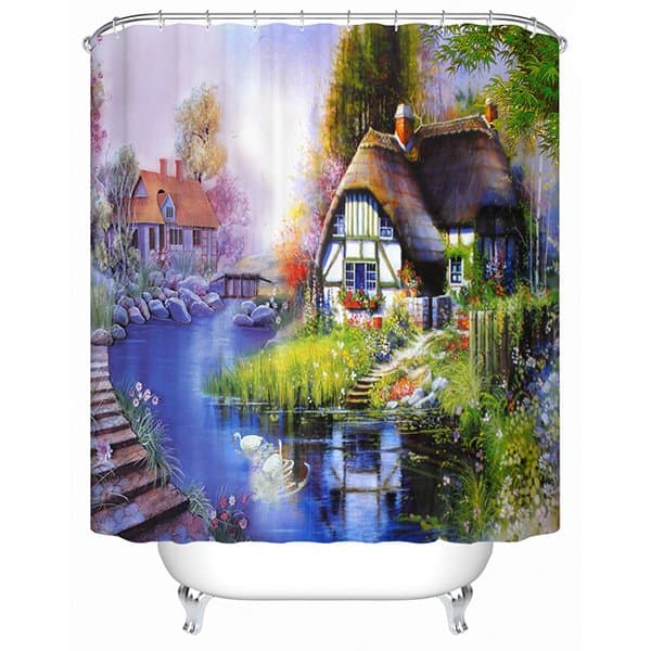 Charming Wonderful Pastoral Rural Life View 3D Shower Curtain by BeddingInn