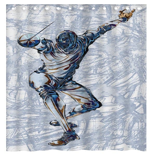 Creative Design Fencing Man 3D Shower Curtain by BeddingInn