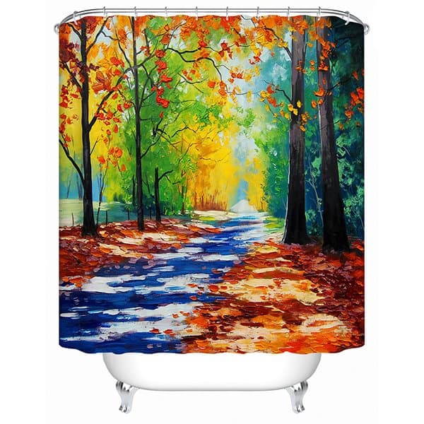 Creative Design Unique Countryside View Oil Painting 3D Shower Curtain by BeddingInn