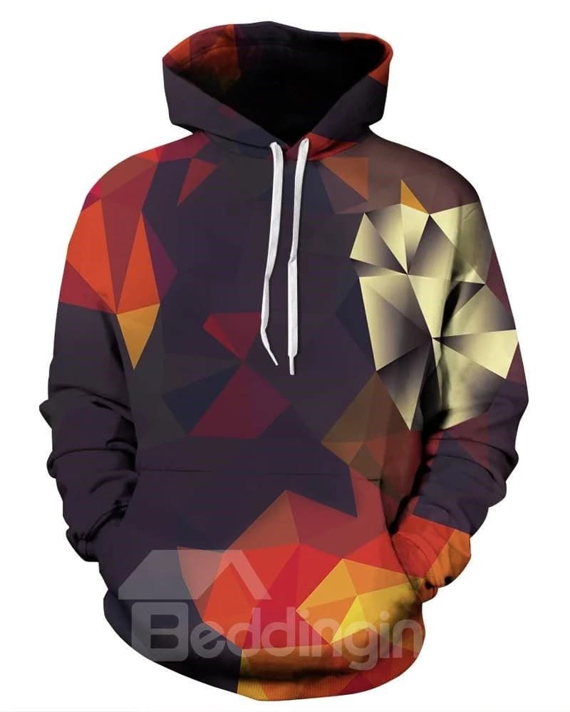 Creative Geometry Gradient Pattern 3D Painted Hoodie by BeddingInn