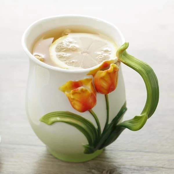 Creative Lovely 3D Tulip Ceramic Versatile Coffee Mug by BeddingInn