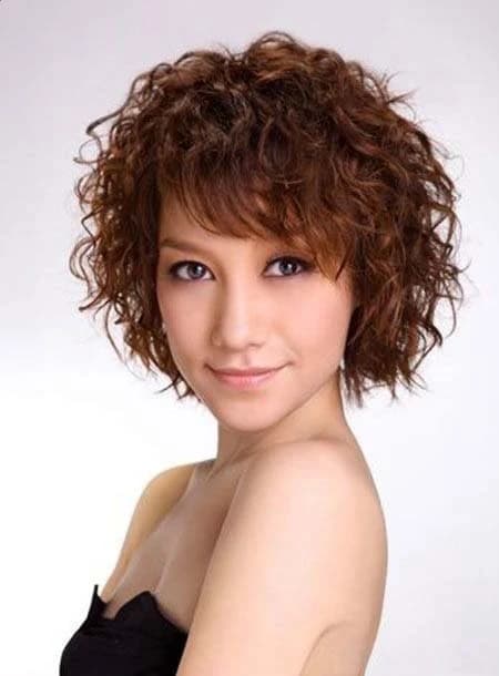Curly Synthetic Hair Capless 120% 8 Inches Wigs Heat Resistant Natural Looking Daily Party Wigs Cosplay Wigs with Natural Bangs with Free Wig Cap by BeddingInn
