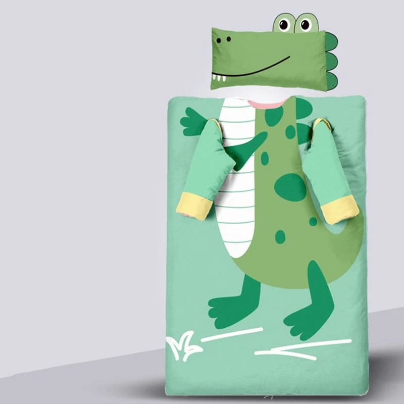 Cute Dinosaur And Lion Pattern Anti-Kicking Green Baby Sleeping Bag Cotton Material by BeddingInn