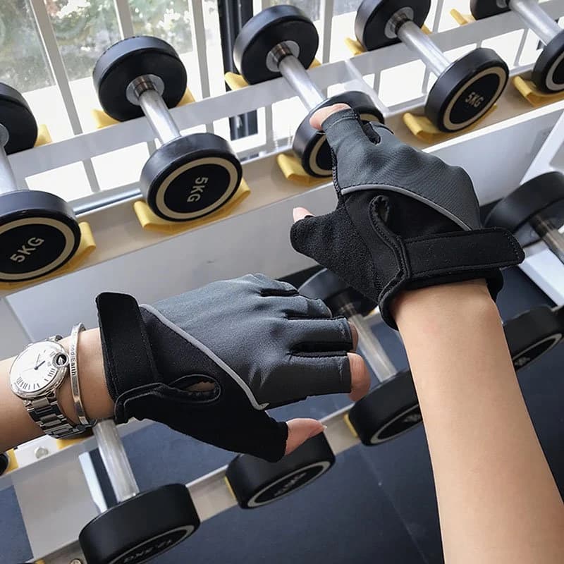 Cycling Gloves Sports Fitness Gloves Female Anti Slip Half Finger Hand Protection Equipment Training Mobile Bicycle Exercise Protective Gloves by BeddingInn