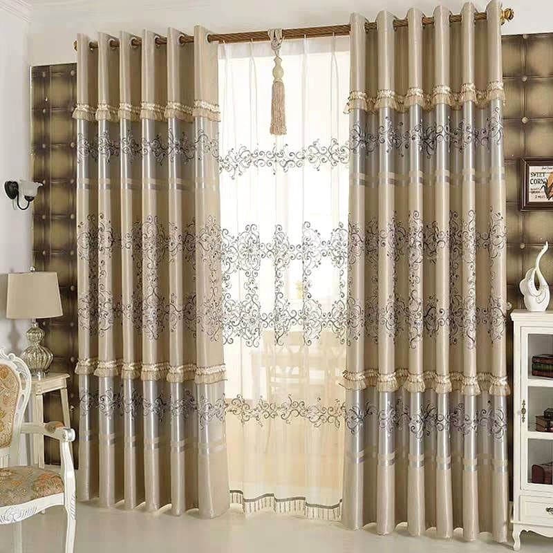 Elegant Embroidery Decoration Sheer Curtains for Living Room Custom 2 Panels Breathable Drapes No Pilling No Fading No off-lining by BeddingInn