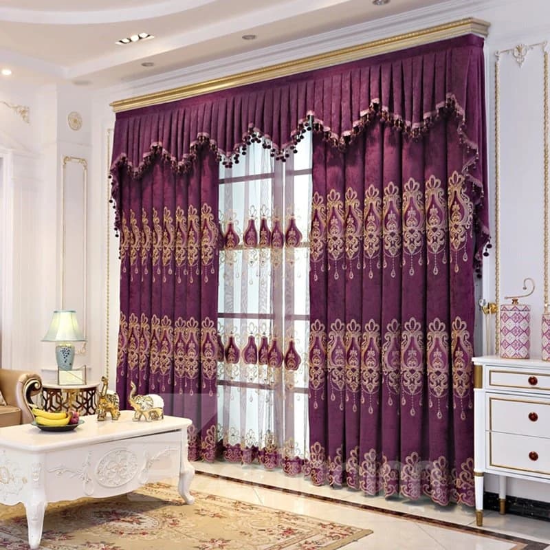 European Style Elegant Heat Insulation 3 Colors Custom Blackout Decorative Curtain Panels by BeddingInn