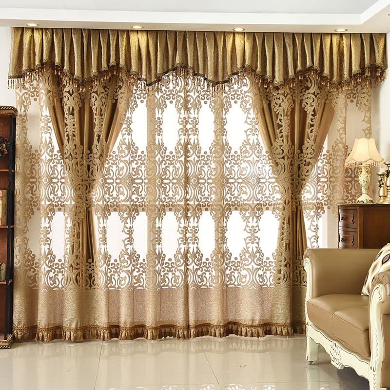 European Ventilate Curtain Custom Living Room Sheer Curtains Breathable Voile Drapes No Pilling No Fading No off-lining by BeddingInn