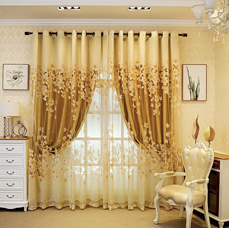 European Ventilate Living Room Sheer Curtains Environment-friendly Material Exquisite Embroidery to Show Taste and Luxury No Pilling No Fading No off-lining by BeddingInn