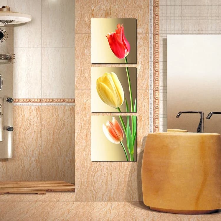 Fantastic Tulips 3-Pieces of Crystal Film Art Wall Print by BeddingInn
