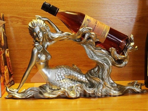 Gorgeous Mermaid Resin 1-Bottle Wine Rack Bottle Holder by BeddingInn