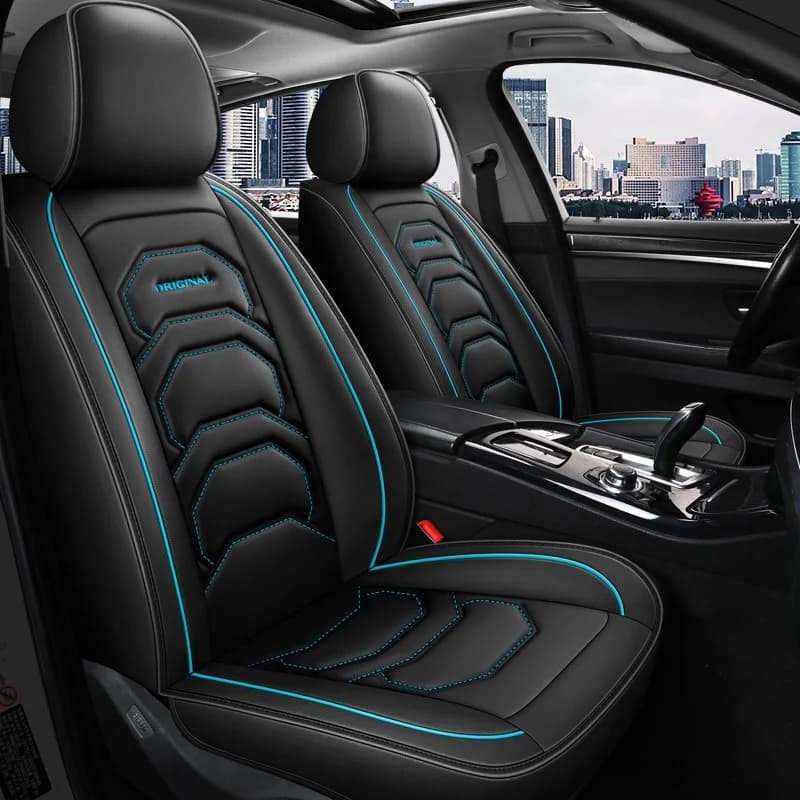 High-quality Wear-resistant Leather Breathable Without Falling Off 5 Seats Universal Fit Seat Covers Compatible with Airbags by BeddingInn