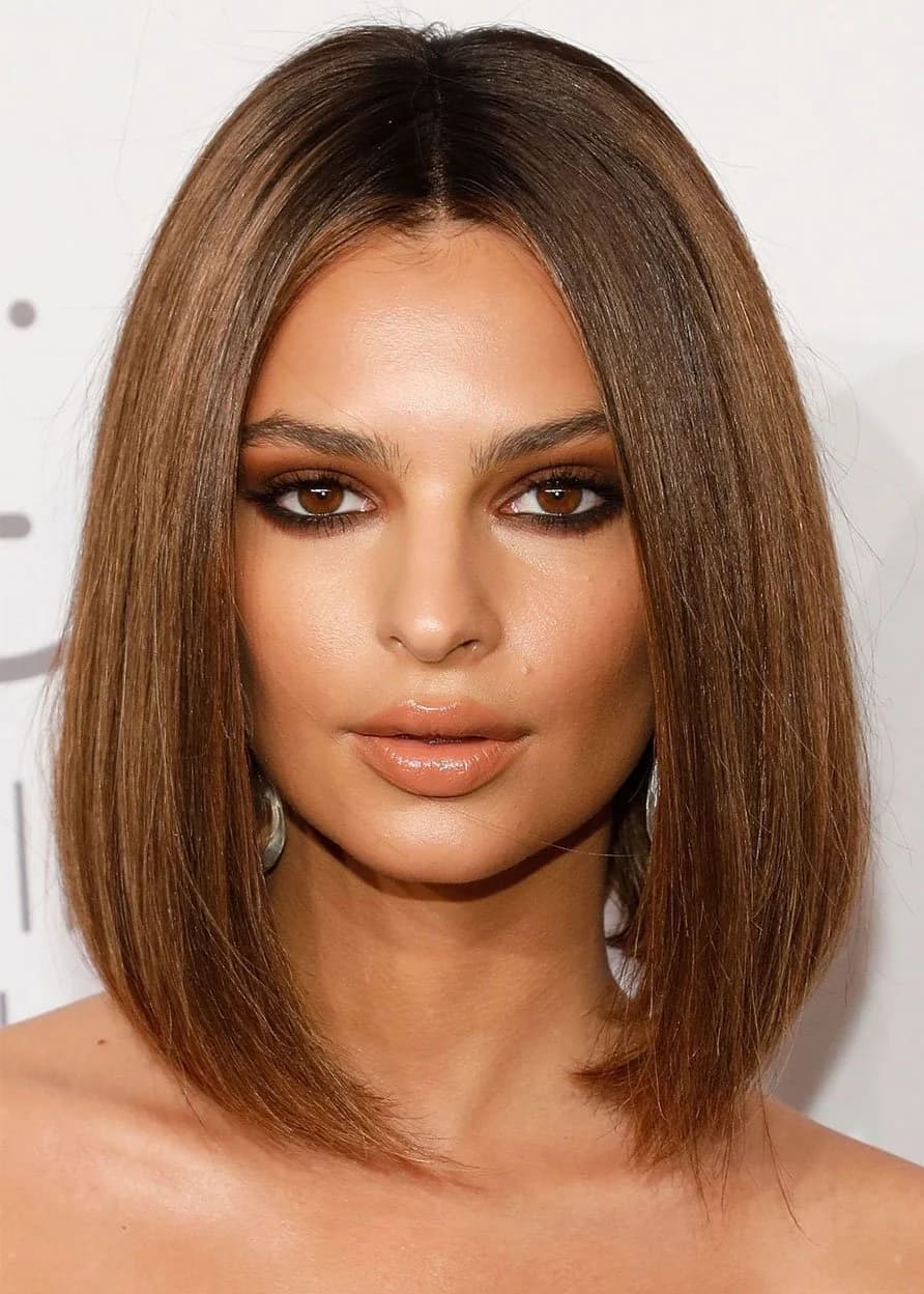 Human Hair Straight Women Lace Front Cap 14 Inches 130% Wigs Heat Resistant Natural Looking Daily Party Wigs Cosplay Wigs with Natural Bangs with… by BeddingInn