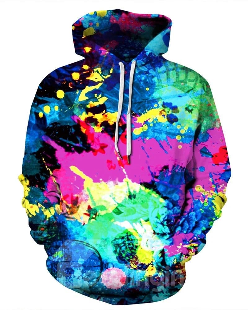 Lightweight Pullover Unisex Kangaroo Pocket 3D Painted Hoodie by BeddingInn