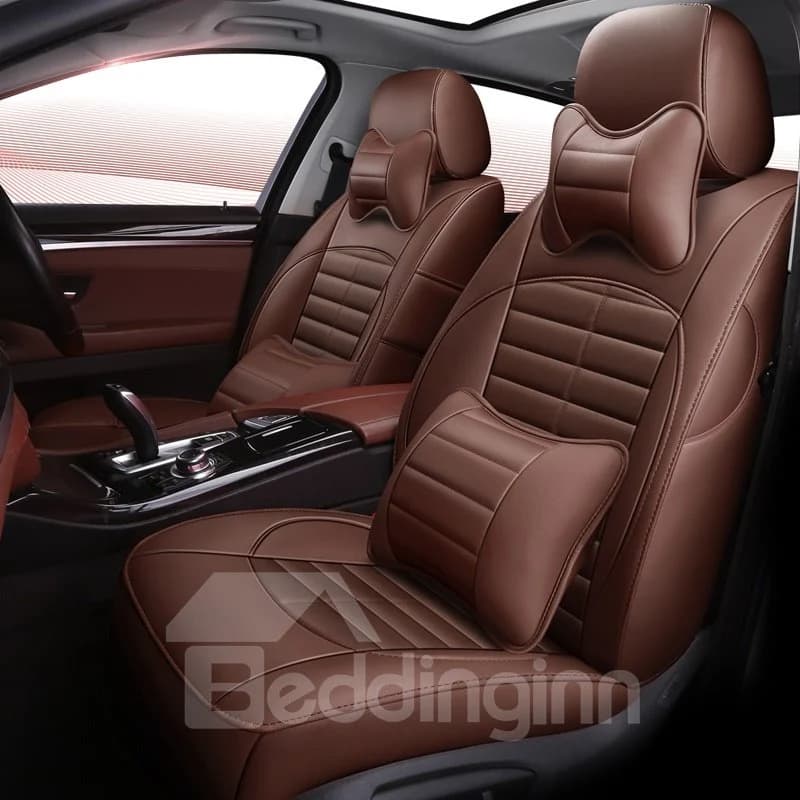 Luxury Plain Pattern Modern Style Leather Custom Car Seat Cover by BeddingInn