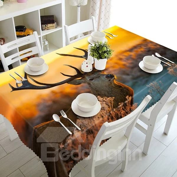 Magical Design Saki Deer Pattern 3D Tablecloth by BeddingInn