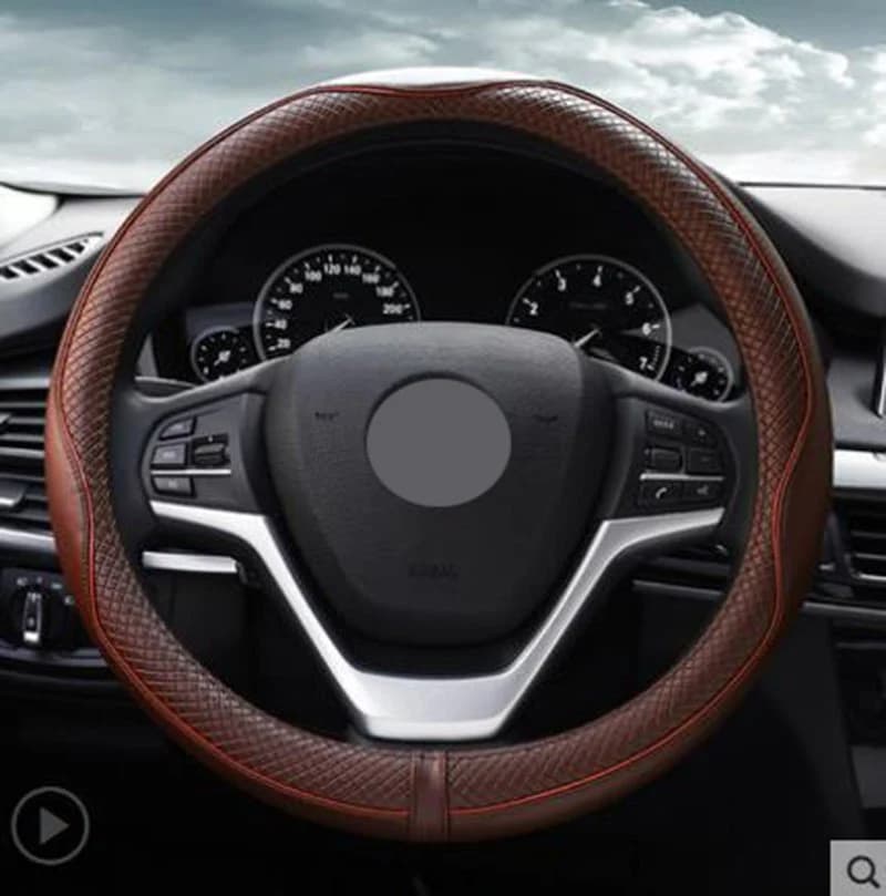 Modern Design Classic Solid Leather Material And Most Popular Steering Wheel Covers Suitable for Most Round Steering Wheels by BeddingInn