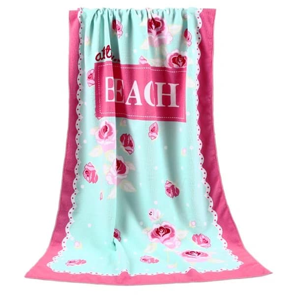 Modern Pink Roses Printing Bath Towel by BeddingInn