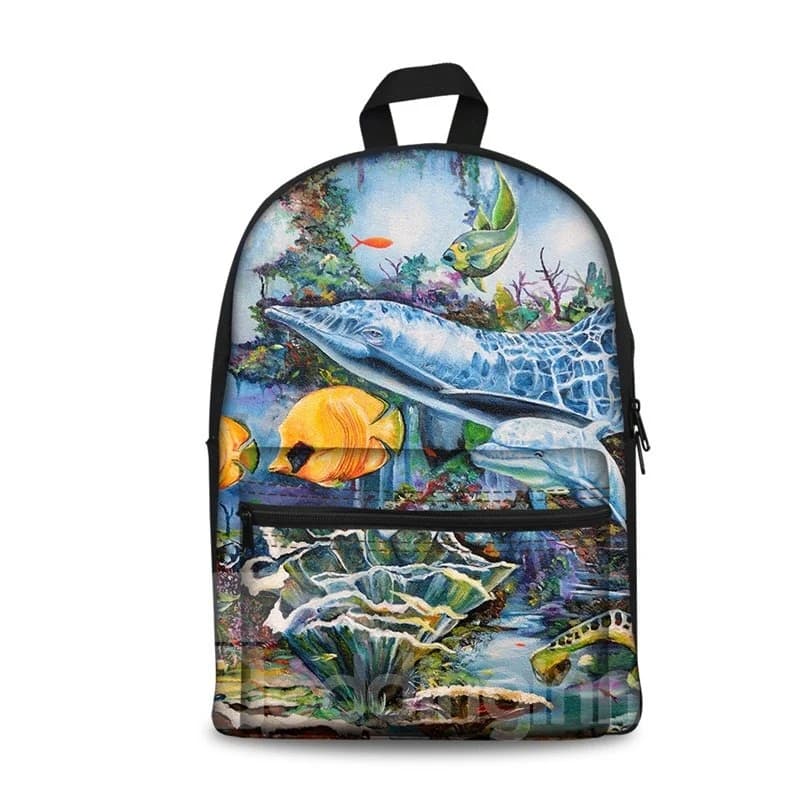 Modern Style 3D Sea World and Marine Organism Pattern School for Man&Woman Backpack by BeddingInn