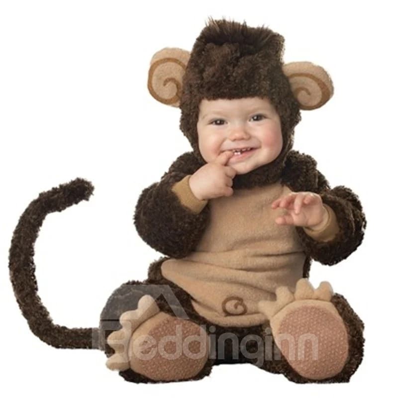 Monkey Shaped Tails Decoration Polyester Dark Gray Baby Costume by BeddingInn