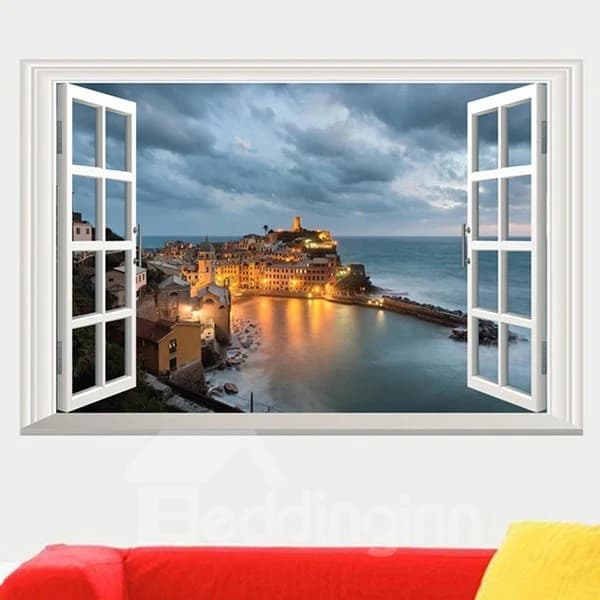 New Arrival 3D City Night Scenery Wall Sticker by BeddingInn