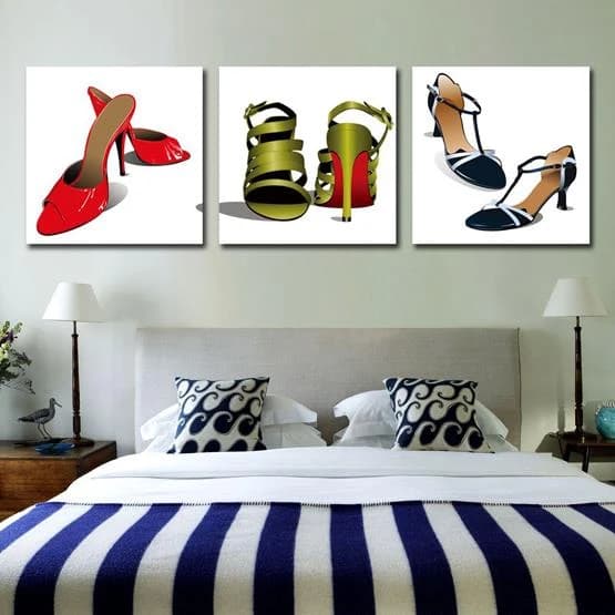New Arrival Lovely Lady High Heels Print 3-piece Cross Film Wall Art Prints by BeddingInn