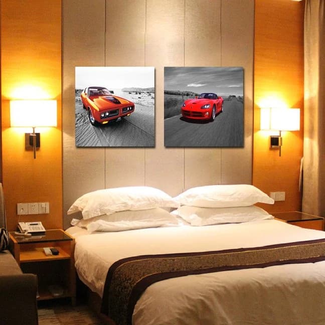New Arrival Modern Red Cars Film Wall Art Prints by BeddingInn