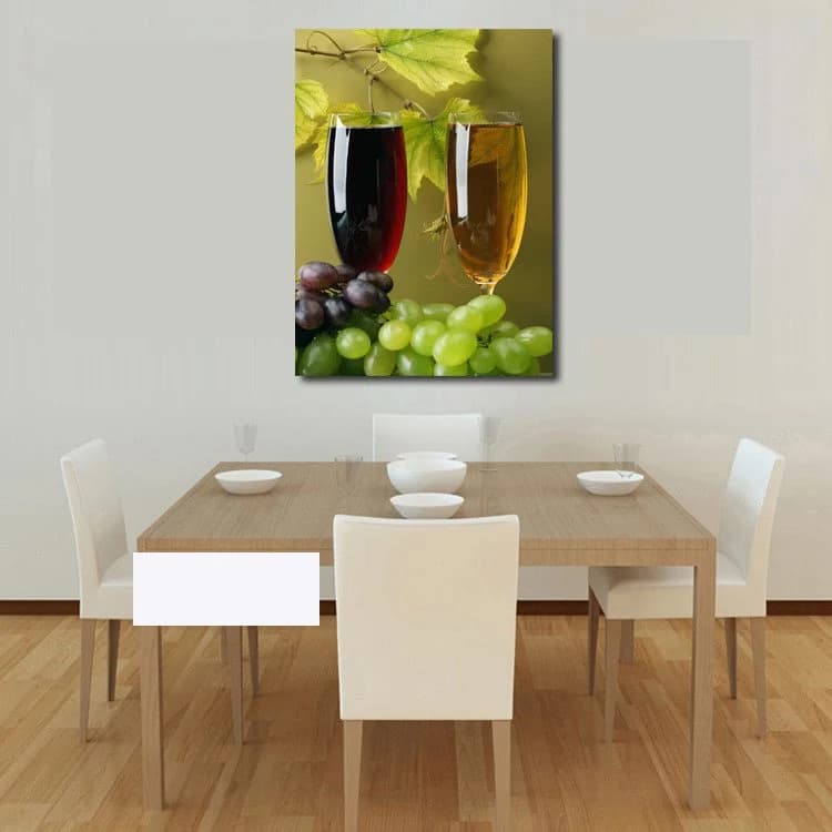 New Arrival Purple And Green Grapes And Red Wine Film Wall Art Prints by BeddingInn