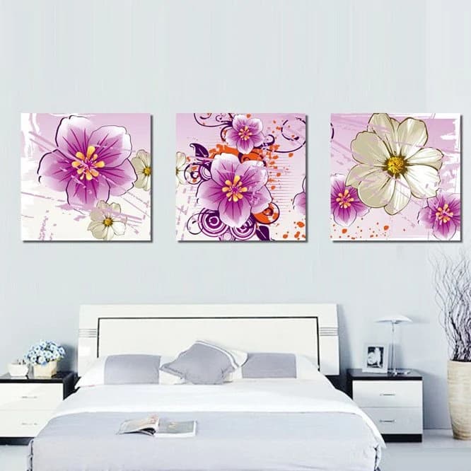 New Arrival Shiny and Blooming Colorfrul Flowers Canvas Wall Prints by BeddingInn
