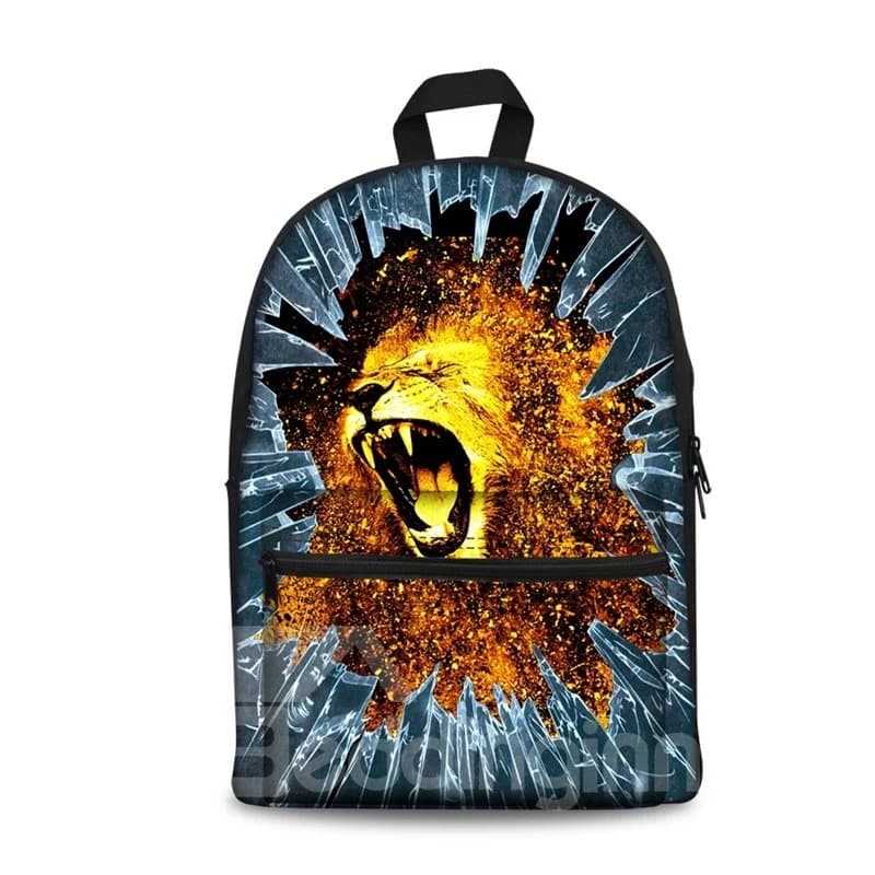 New Fashion 3D Jump Style 2D Drawing From Cartoon Lions Backpack Students School Campus Bags by BeddingInn