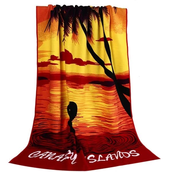 Noble Fashion Coconut Tree in the Sunset Printing Bath Towel by BeddingInn