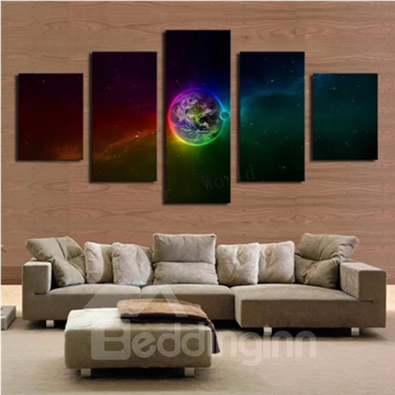 Operating Earth 5-Panel Canvas Hung Non-framed Wall Prints by BeddingInn